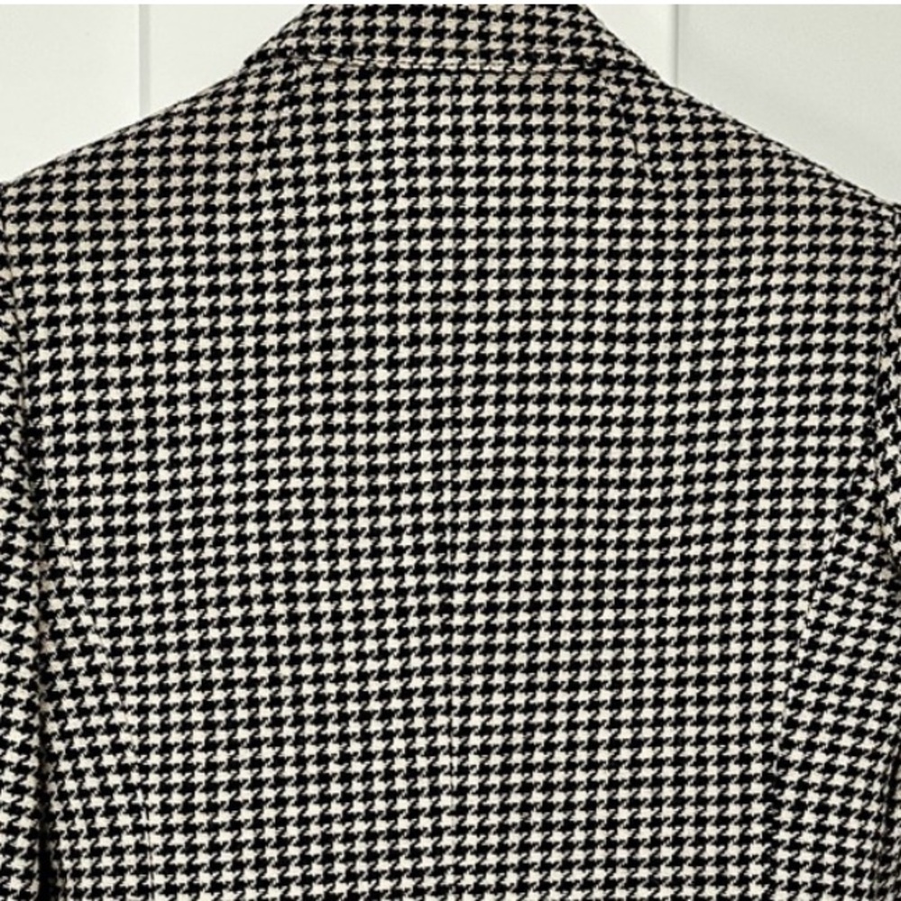 J. CREW Black and White Houndstooth Wool Fitted Blazer 2 - Picture 10 of 11